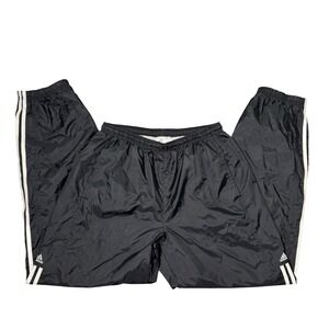 Vintage Y2K Adidas Track Pants Men's Size Large Black 3 Stripe Ankle Zip
